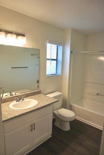 Bathroom sink at Hilltop Commons Apartments in San Pablo CA
